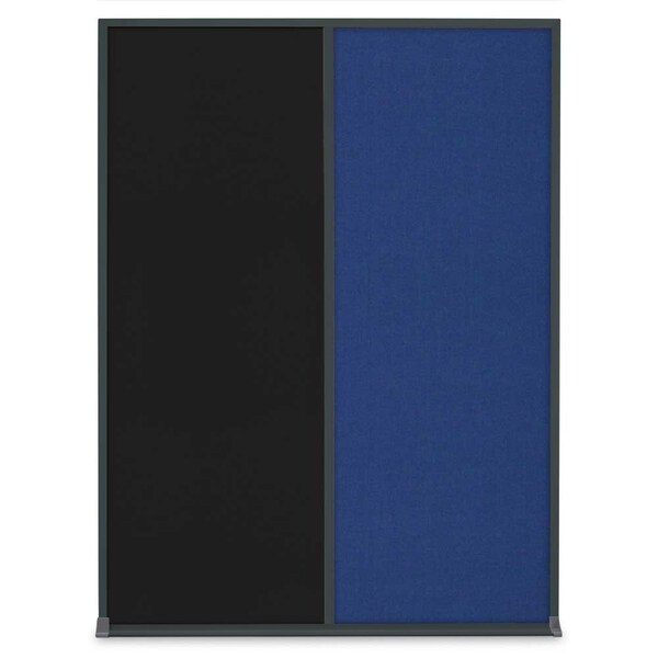 United Visual Products Single Door Radius Plus Corkboard, 18"X UV8000PLUS-SATIN-MEDGRY - main